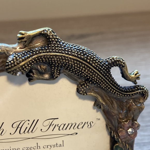 Watch Hill New table frame reptile and flowers Czech crystal - Picture 3 of 16